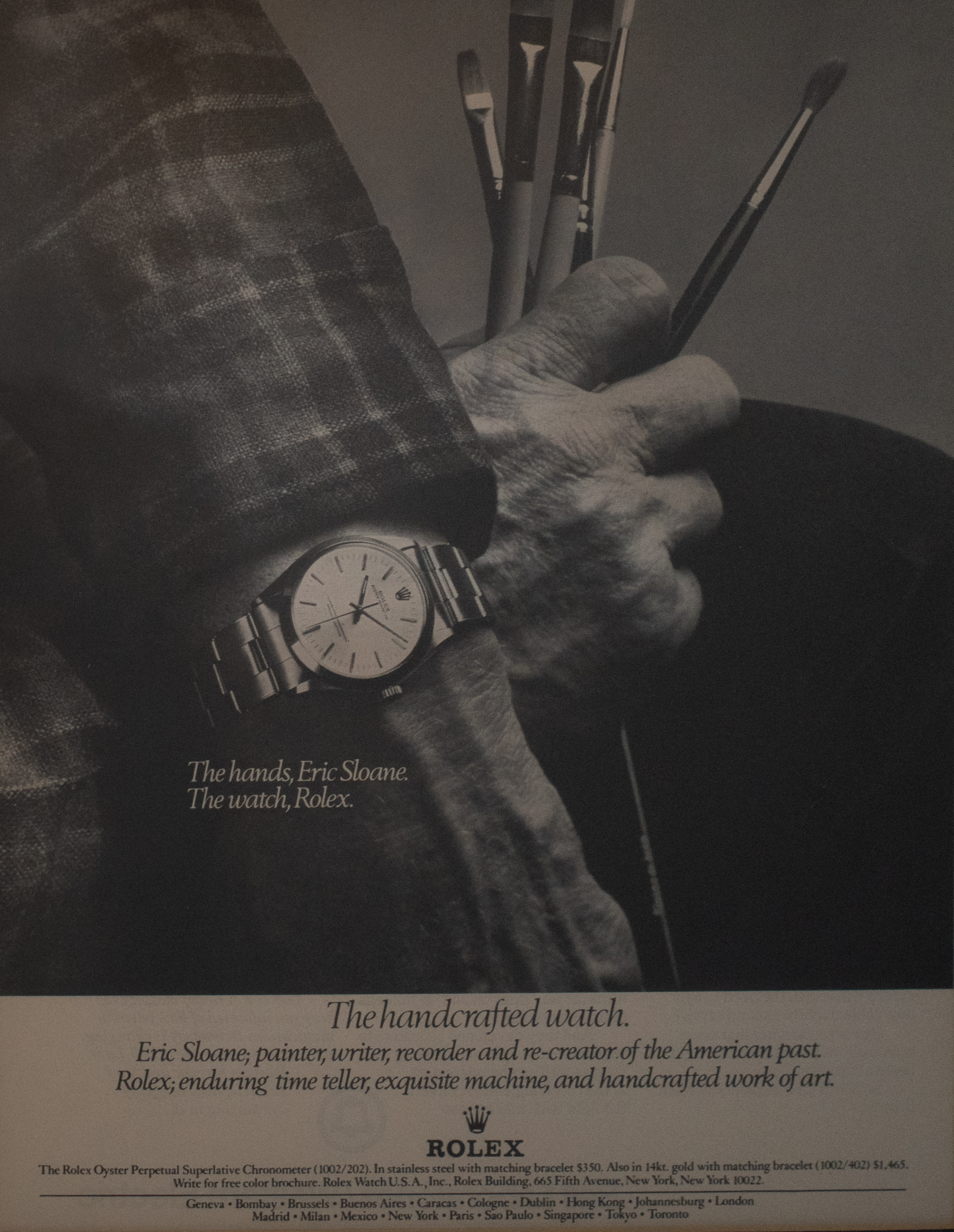 Photo of Eric Sloane's Rolex advertisement