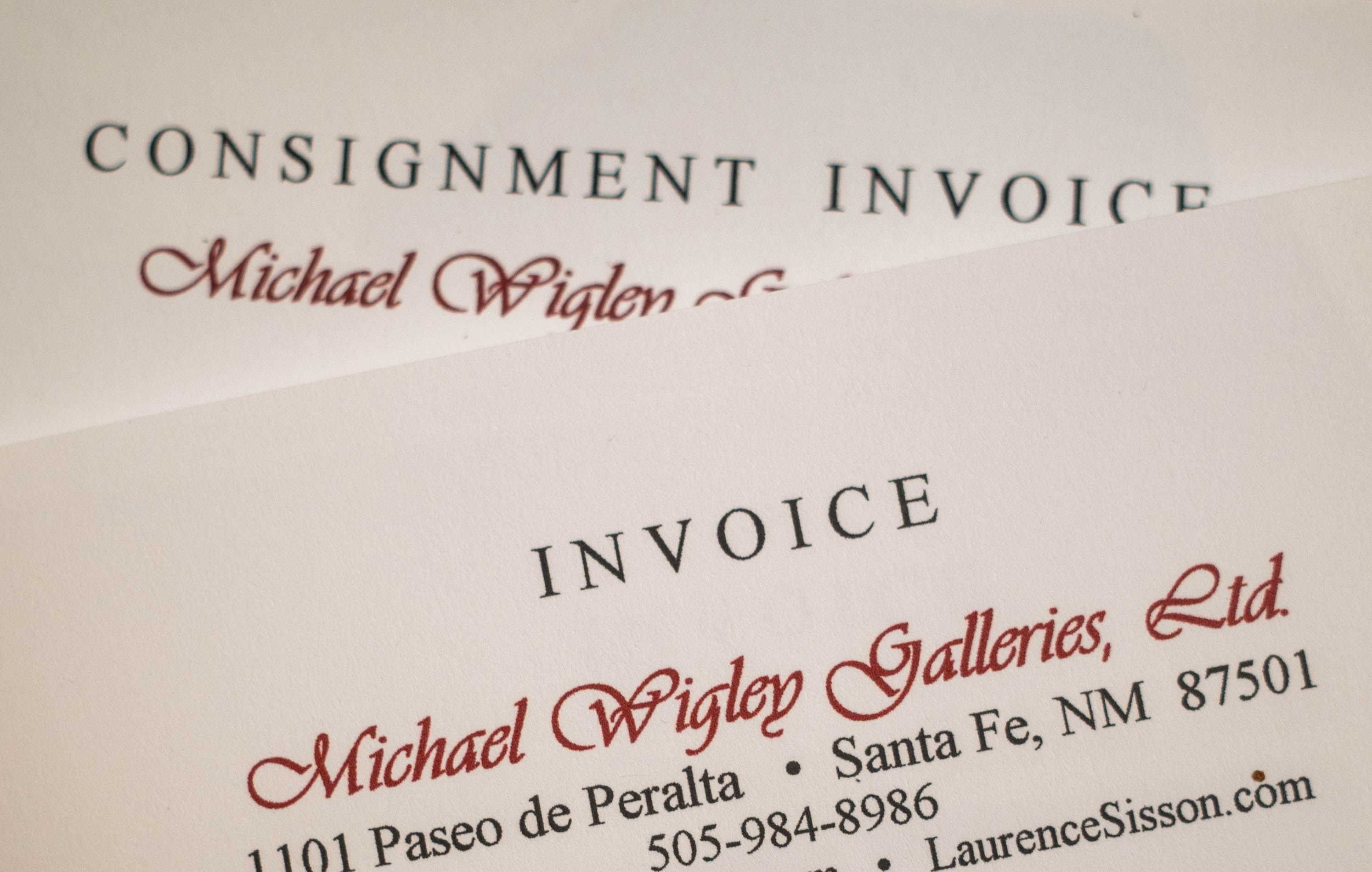 Michael Wigley Gallery Consignment Forms